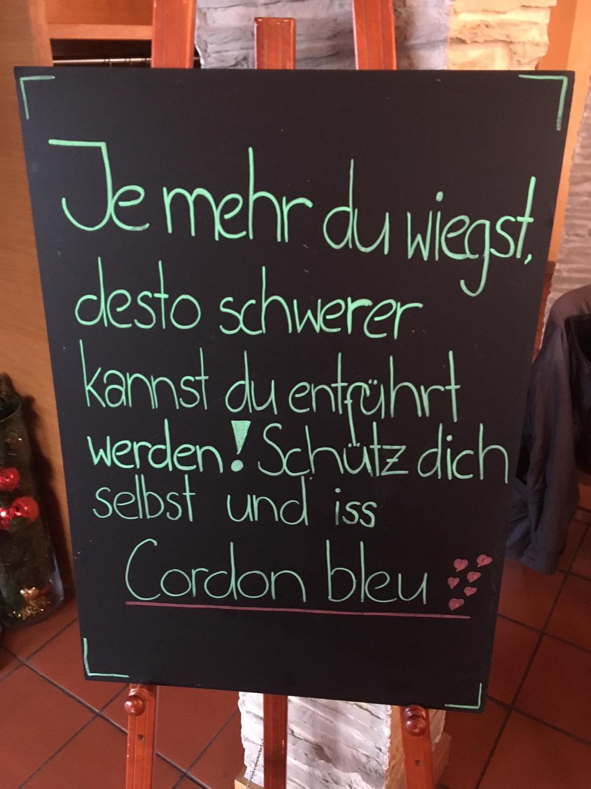 Kreidetafel — Iss Cordon Bleu