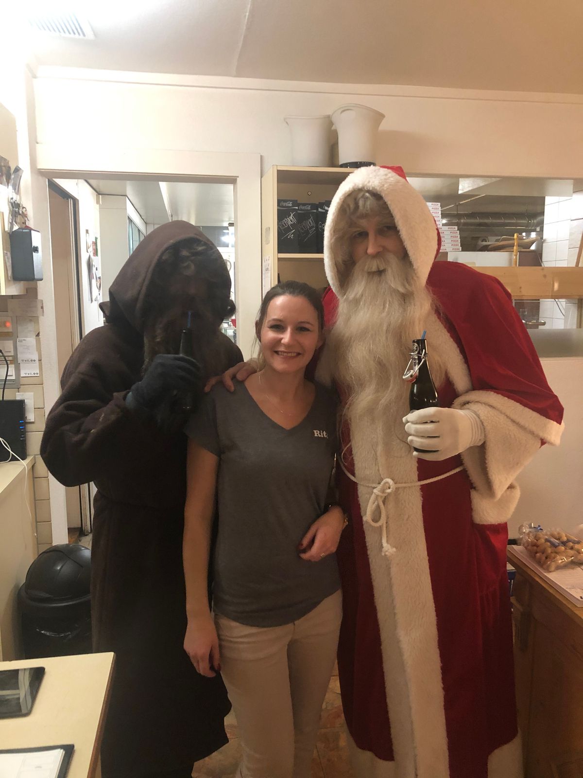 Rita mit Samichlaus und Schmutzli